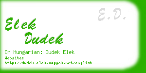elek dudek business card